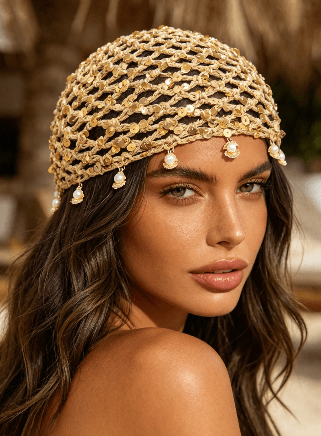 Bohemian Sequin Knit Beanie