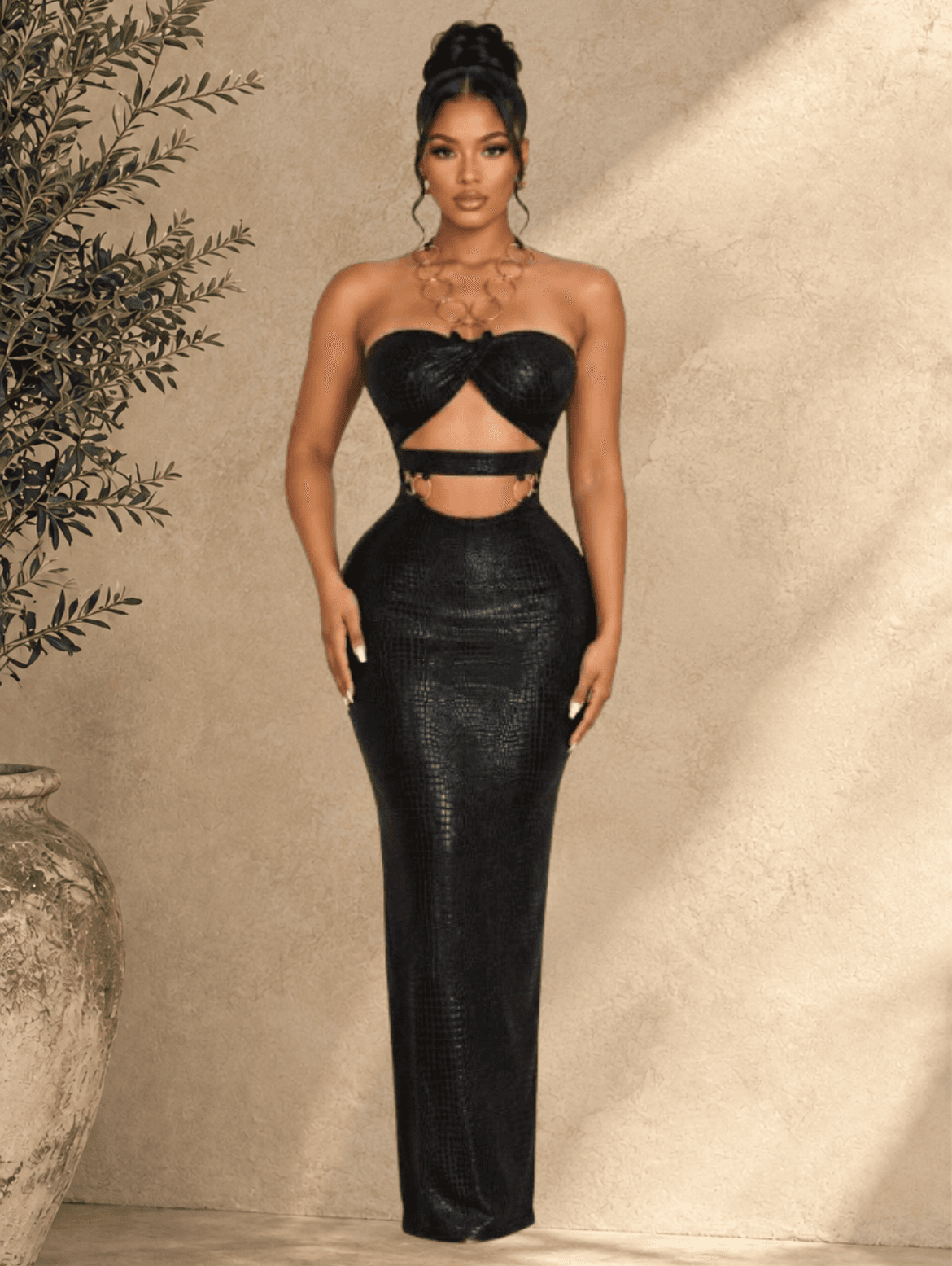 Midnight Luxe Croc Gown